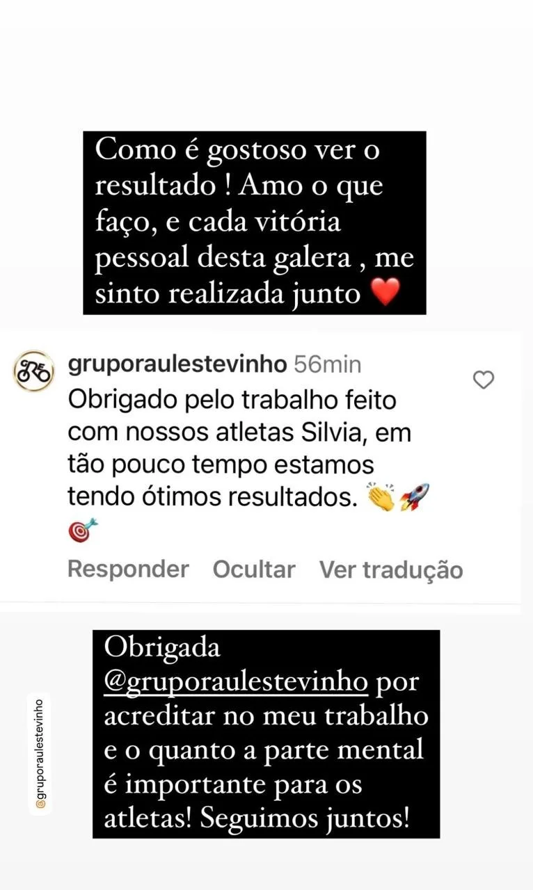 Print do depoimento — trabalho com equipes — @gruporaulestevinho